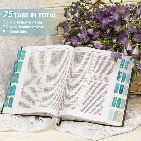 66 Holy Bible Tabs for Women and Men, Laminated Position Index Tabs, Large Print Easy-to-Read Bible Markers, Study