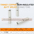 14-12 Gauge Non-Insulated Butt Connectors 100 PCS 14-12 AWG Butt Splice Connectors 3.5 mm² Wire Uninsulated Crimp Butt Connectors Pure Copper Tin Coated Marine Grade Crimp Butt Terminals