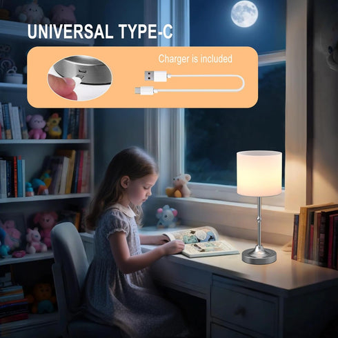 5200mAH Dimmable HAPYGI Portable Cordless Table Lamp,Built-in Rechargeable Battery, Touch Wireless Light, Bed Side