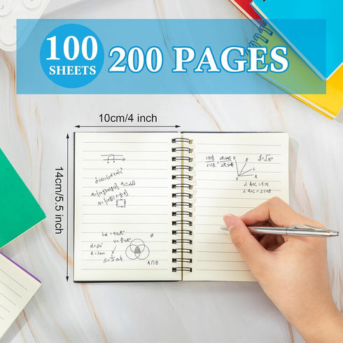 Qilery 18 Pack Small A6 Notebooks, 4 x 6 Inch Spiral Notepads, 100 Sheets Mini Memo Pads for Travel, Office, School