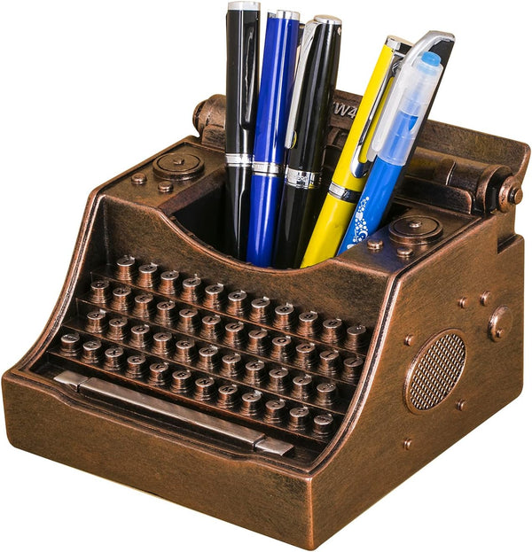 Retro Typewriter Pen Holder, Vintage Desk Accessories, Unique Gifts for Writer Typewriter Lovers, Cute Pencil Cups for