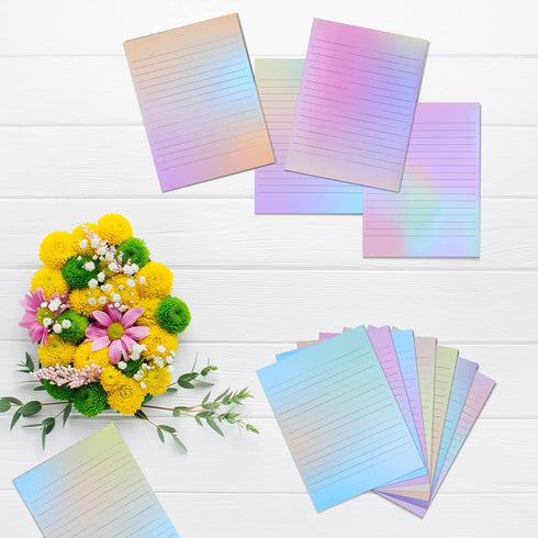 Patelai 120 Sheets Double Sided Lined Stationery Paper, 8.5 x 11 Decorative Writing Paper for Classroom, Pastel Gradient