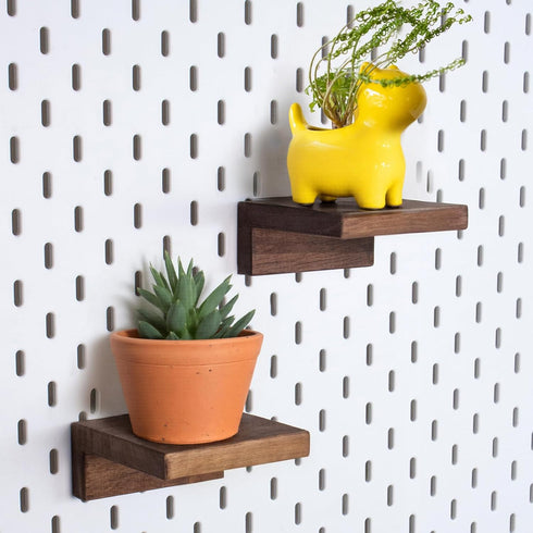 SEMPOMA 2 Pack Solid Wood Pegboard Shelves Compatible with IKEA Skadis Pegboard -