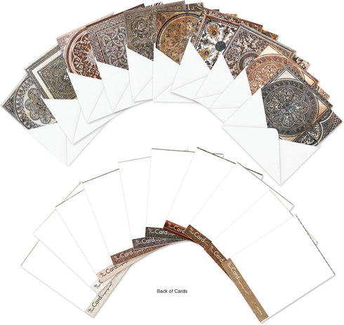 The Best Card Company - 10 Colorful Blank Note Cards with Envelopes (4 x 5.12 Inch) - Assorted Boxed Set
