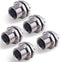 M12 4Pin A Coded Female Straight IP67 Waterproof Rear Bulkhead Panel Receptacles, 5PCS Cable Solder Type Field Assembly