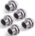 M12 4Pin A Coded Female Straight IP67 Waterproof Rear Bulkhead Panel Receptacles, 5PCS Cable Solder Type Field Assembly