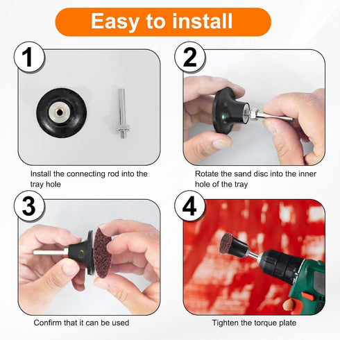 26pcs Set 1" 1/4" HARFINGTON Quick Change Discs Roll Lock Sanding Discs with Shank Pad Holder Coarse Grit Surface