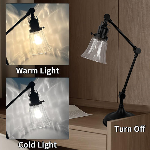 Set 4, Hammered HonoDing Ceiling Lamp Replacement Shade of Glass Bell Ceiling Fan Light Covers, Clear Glass Lamp Shade