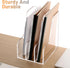 SANRUI Desk Organizer, Acrylic Magazine File Holder with 3 Vertical Compartments, Clear File Sorter for Office Home