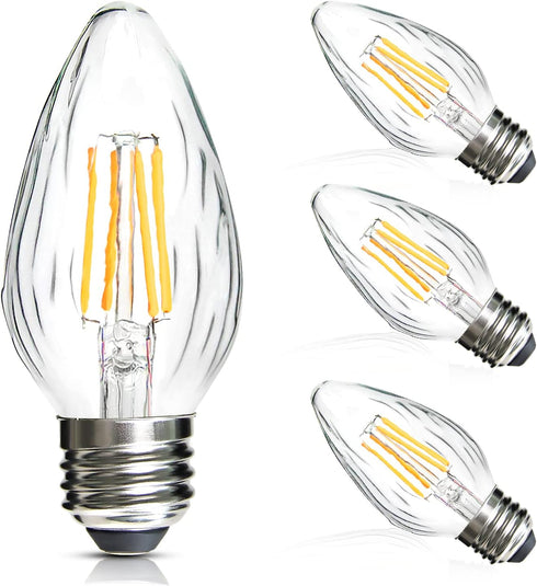 ROMANJOY F15 4W LED Light Bulbs, E26 Medium Base, Dimmable 2700K Warm White, 40W Equivalent, 4-Pack