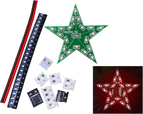 HUAGZIMO 4.5V Soldering Practice Kit Star Shaped LED Breathing Lamp Kit SMD Soldering Projects DC DIY Electronic DIY
