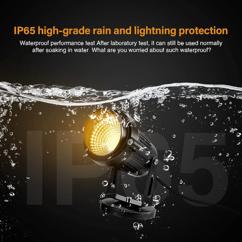 5W 110V IP65-3000K 5ft (2 Pack) LemonBest Landscape Lights - Outdoor Spotlight - Waterproof Warm White LED Landscape