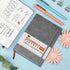 Lined Journal Notebook - 200 Pages A5 Leather Hardcover, College Ruled with Pen Loop for Writing (Grey)