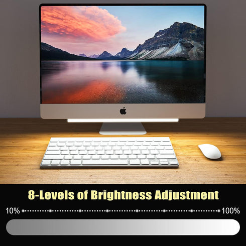 2-in-1 2 Setup, Under Monitor Light Bar, PCS Screenbar Light Desk Lamp Computer with Remote Controller Color Changing
