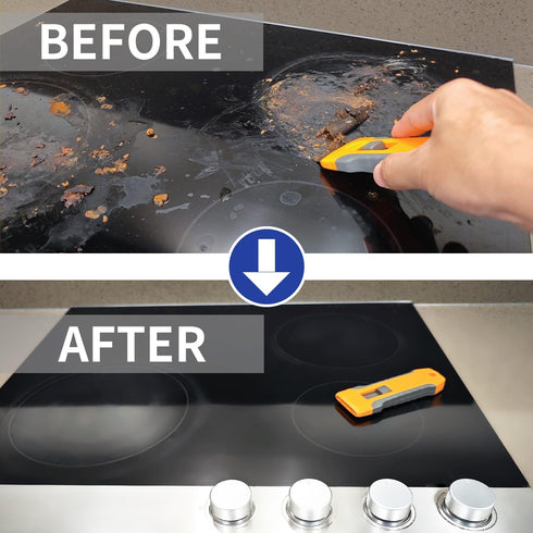 Razor Blade Scraper Tool with 15 Extra Blades - Glass Top Stove & Oven Door Scraper for Cleaning Paint