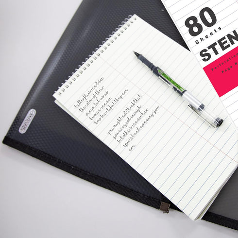 BAZIC Perforated Writing Pad Writing Pad, 80 Sheets 6"x9" White Gregg Ruled Steno Book, Lined Writing Pads for Office School, 1-Pack by BAZIC Products