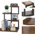 YMYNY Desktop Shelf Organizer, 4 Tier Storage Display Rack, Small Bookshelf with Metal Frame for Office, Rustic Brown