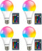 Bestview RGB LED Light Bulb, Color Changing with Remote Control, 5W E27 Screw Base, 4 Pack