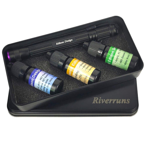 Riverruns Bonding and Welding UV Glue - Super UV Glue for Plastic, Glass, Metal with Pen Light