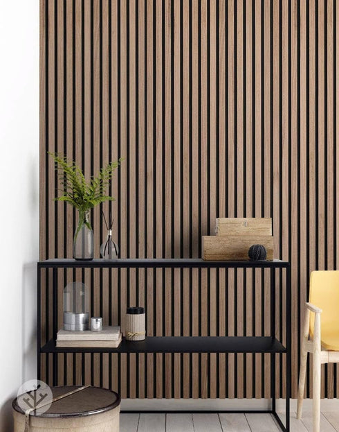 1pc WVH Luxury American Walnut Acoustic Slat Wood Wall Panel Sample, Premium Finish, Interior Decor for Walls