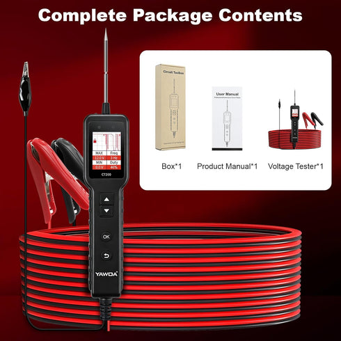 screen12-24V Power Circuit Probe,Colour DC Car Electrical System Diagnostic Test Tool,Electrical Short Open Breaker