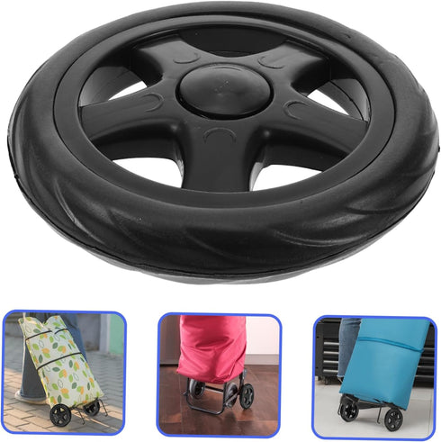 Ipetboom 2pcs Grocery Cart Replacement Wheels for Laundry Rolling Cart with Water Wave Pattern Lightweight Compact