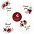 Fall Floral Frames Thank You Stickers, 500 Boho Thank You Stickers, 4 Alternating Designs, 1.5" Autumn Wedding Envelope