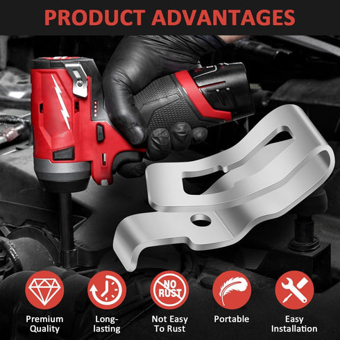 Belt Clips for Milwaukee, 2pcs 42-70-0495 Drill Tool Clips Hook Kit with Screws for Impact Wrench Driver