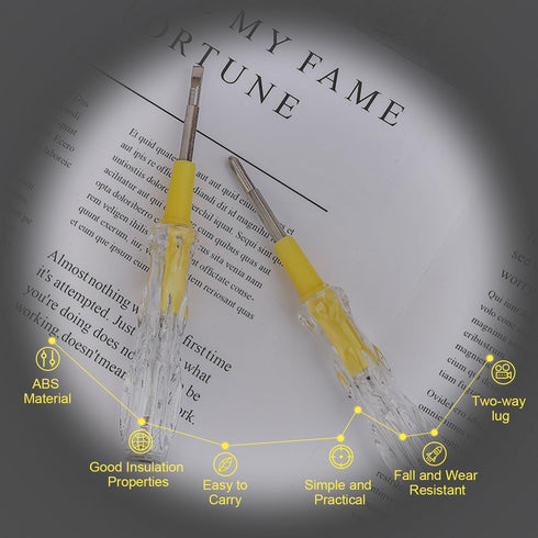 Fielect 2Pcs Voltage Tester Screwdriver, Contact Voltage Tester Pen for Circuit Detection 100-500V