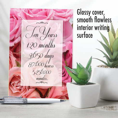 NobleWorks 10th Milestone Anniversary Congratulations Card w/Envelope - 10 Years of Love Celebration for Wife, Husband