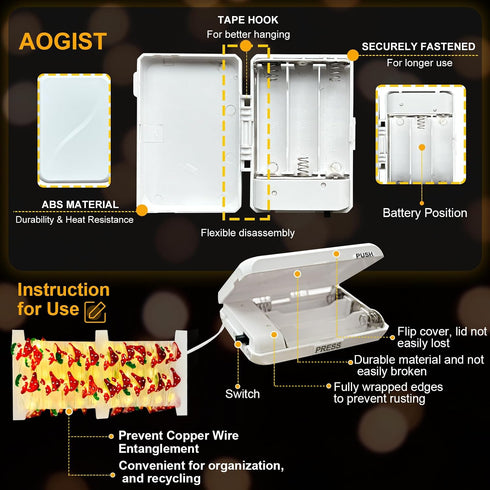 2-Pack 50LED 16ft 3D Aogist Mushroom Fairy Lights - Super Bright Cute Mushroom String Lights Battery Operated Decor