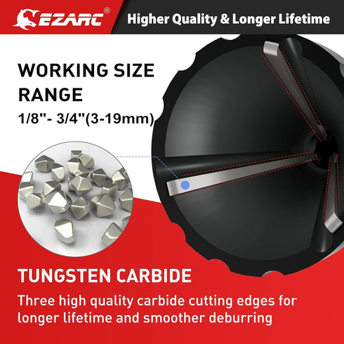 EZARC Deburring Chamfer Tool Set, 2PCS External Internal Rotary Deburring & Chamfer Tool for Newly Cut Pipes