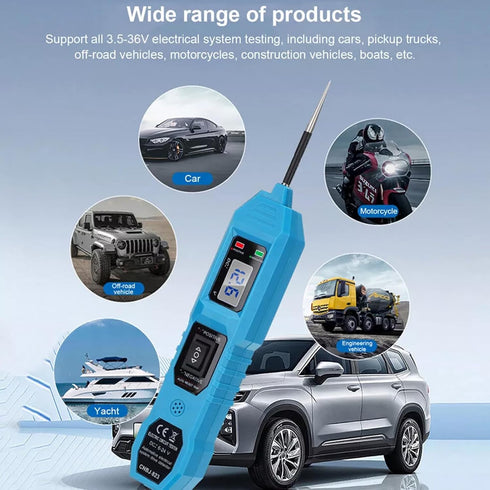 3.5-36V Automotive Circuit Tester DC with LCD Display Dual Color Polarity Indicator Illuminating Lights Fuse Tester
