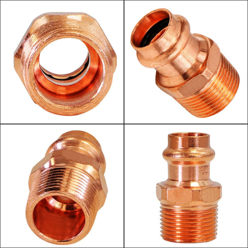 QDNB5632 Copper Male Reducing Adapter, 3/4 in. Press x 1 in. MPT