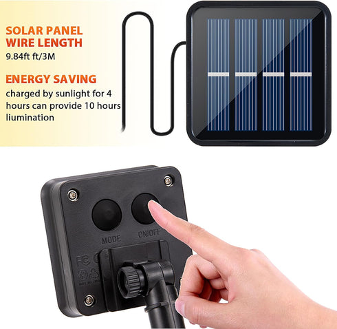 10FT 3000K 8 1 Pack Solar LED Strip Lights Outdoor Solar Powered Rope Light Waterproof Cuttable Tape Lighting Warm