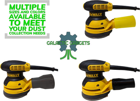 Vacuum Adapter for Dewalt or Craftsman Sanders - Dust Collection - Galactic Gadgets (2-1/2in - Yellow)