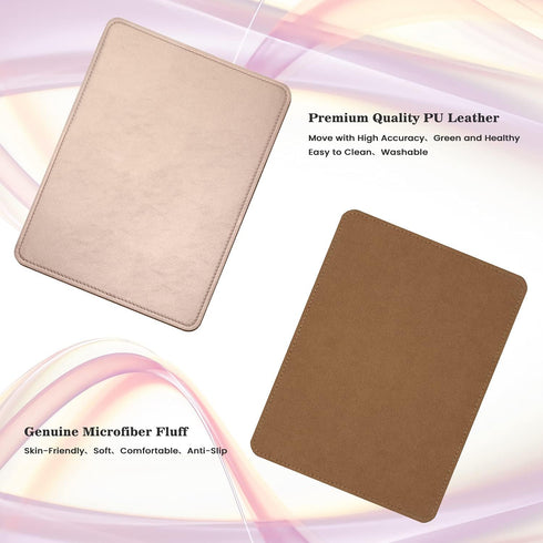 Mouse Pad, PU Leather Mouse Pad with Stitched Edge, Non-Slip Waterproof Micro-Fiber Base, 8x11 Inch (Black)
