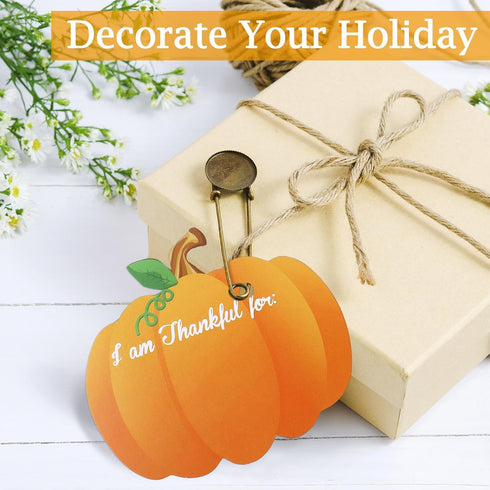Cholemy 120 Pcs Pumpkin Cutouts, Thanksgiving Fall Classroom Bulletin Board Decorations, Thankful Accents