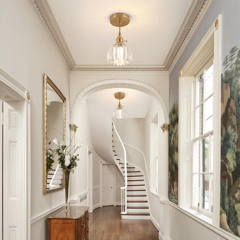 5.1Inch E26 Pendant Light Fixtures,Mini Hanging Lights Transparent Glass Vintage Pendant Light for Bedroom Living Room