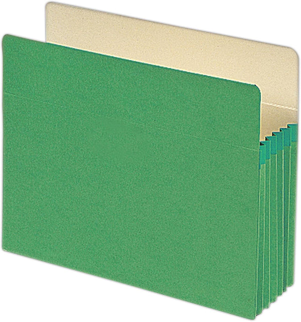 Smead File Pocket, Green, Straight-Cut Tab, 5-1/4" Expansion, Letter Size, 10 per Box (73236)