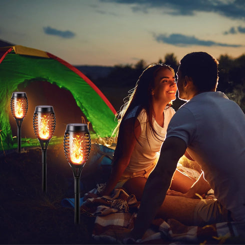 6 Pack Toodour Solar Torch Flame Lights, Solar Lights Outdoor with Flickering Flame, Waterproof Patio Light Landscape