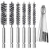 6 Pieces Stainless Steel Bore Brush Set with 15 Pcs Cleaning Needles, Twisted Wire Brush with Handle for Tubes