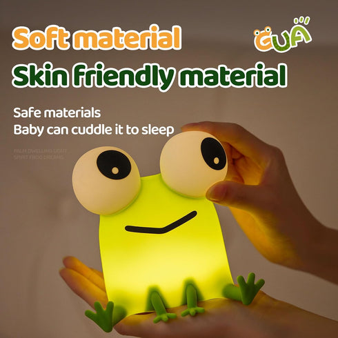 Dimmable Frog Night Light for Kids, Cute Silicone Nursery Night Light, Rechargeable Bedside Lamp, Portable Creative