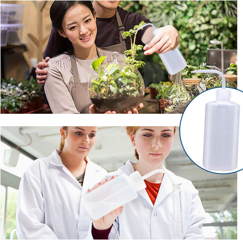 Wash Bottle, 3 Pack LDPE Squeeze Bottles, Safe Plastic Watering Bottle for Lab, Chemistry, Industry & Gardening