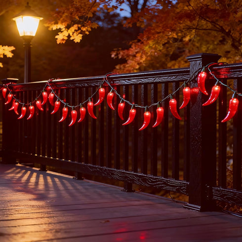 35 Commercial 18 LED Red Chili Pepper Christmas Lights, Grade Home Decorative Lighting String Green Wire FT