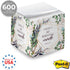 Religious Sticky Note Cube, 2.75" Memo Block Printed on 4 Sides, Modern Floral Christian Design