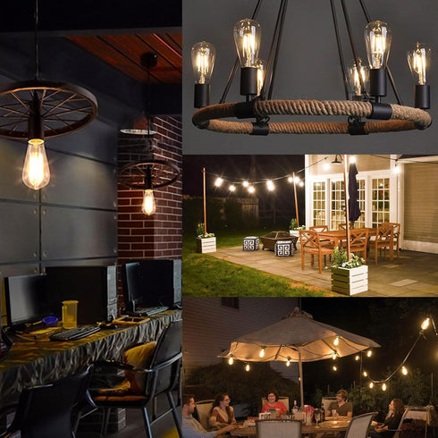 6 Packs ST58 LED Edison Bulbs, 4 Watt Vintage, 2700K Warm White, 40 Watts Equivalent, E26 Base, Dimmable