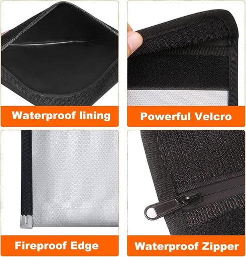 QLYNUDO (2-Pack) 9.5x5.8" Set Money Envelopes for Cash Organizer - Small Fireproof Document Bag & Cash Stuffing Pouch