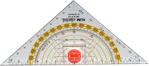 Kum 209.12.01 16cm PMMA Crystal Clear Acrylic Compass Triangle