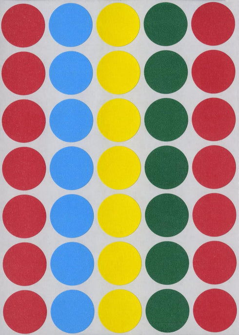 MACO Assorted Primary Round Color Coding Labels, 3/4 Inches Diameter, 1000 Per Box (MR1212-A1)
